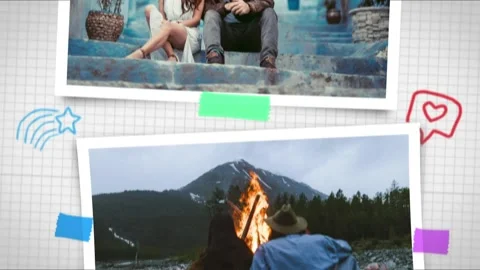Scrapbook Tape Transitions for After Effects 스톡 After Effects