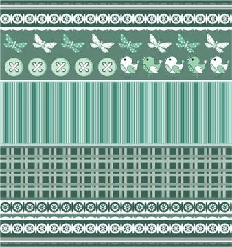 Scrapbook template with birds Stock Illustration