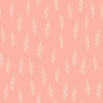 Scrapbook tropical seamless pattern with little branches silhouettes. Pastel  Stock Illustration