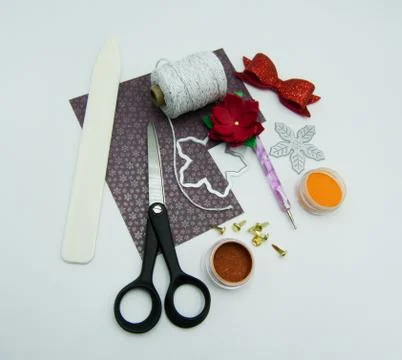 Scrapbooking elements and tools Stock Photos