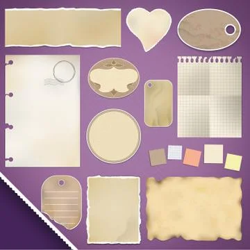 Scrapbooking set: torn paper Stock Illustration