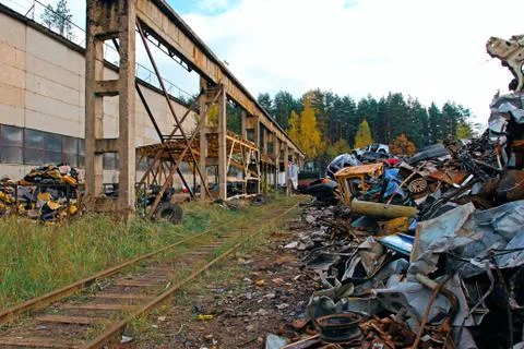Scrape Yard next to the railway Foto stock