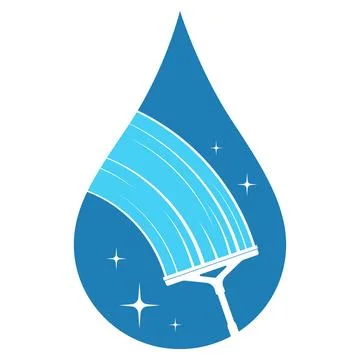 Scraper for cleaning windows and draining water design Illustration
