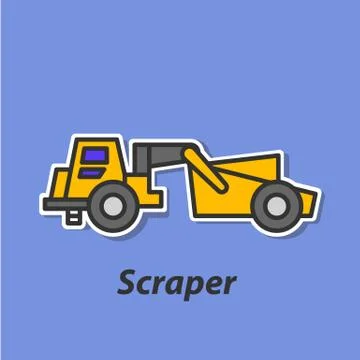 Scraper color flat icon. Stock Illustration
