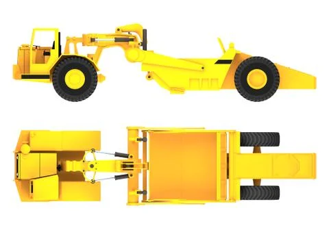 Scraper machine 3d rendering Stock Illustration