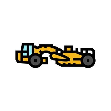 Scraper machine construction vehicle color icon vector illustration Stock Illustration