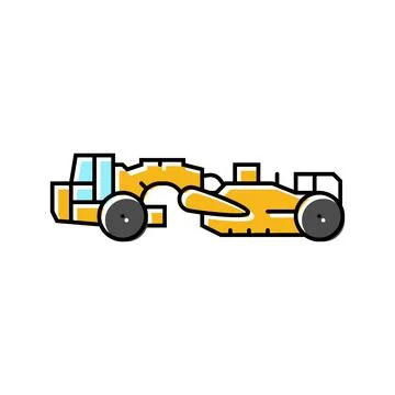 Scraper machine construction vehicle color icon vector illustration Stock Illustration