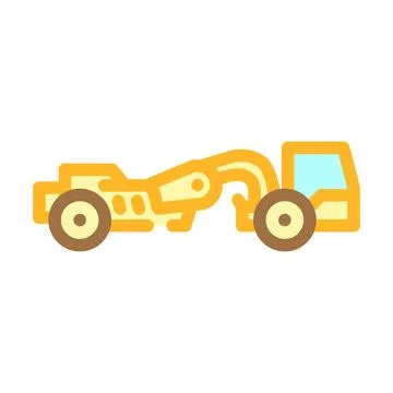 Scraper machine construction vehicle color icon vector illustration Stock Illustration