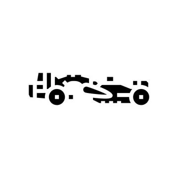 Scraper machine construction vehicle glyph icon vector illustration Stock Illustration