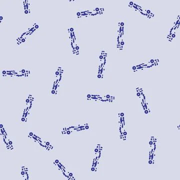 Scraper machine construction vehicle glyph seamless pattern Illustrazione stock