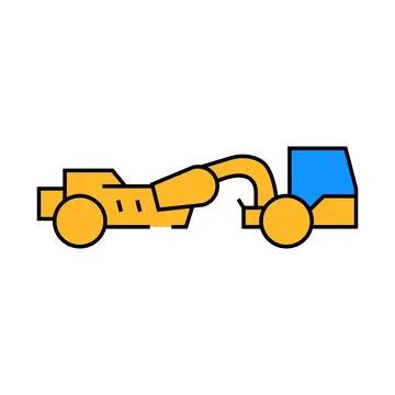 Scraper machine construction vehicle icon color illustration Stock Illustration