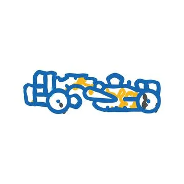 Scraper machine construction vehicle icon doodle illustration Stock Illustration