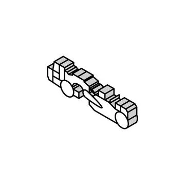 Scraper machine construction vehicle isometric icon vector illustration Stock Illustration