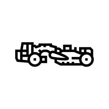 Scraper machine construction vehicle line icon vector illustration Stock Illustration