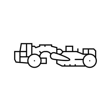 Scraper machine construction vehicle line icon vector illustration Stock Illustration