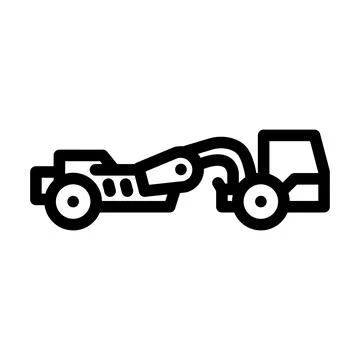 Scraper machine construction vehicle line icon vector illustration Stock Illustration