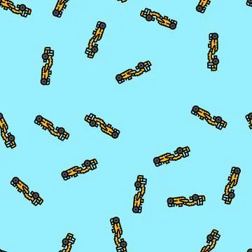 Scraper machine construction vehicle vector seamless pattern 스톡 일러스트