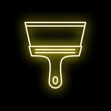 Scraper or putty knife neon glowing outline icon 스톡 일러스트