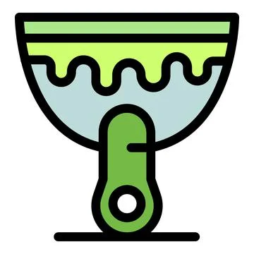 Scraper putty knife icon color outline vector Illustration