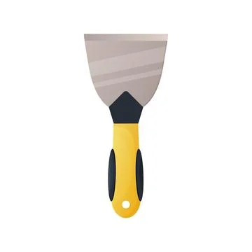 Scraper, putty knife on white isolated background. Cartoon style. Stock Illustration