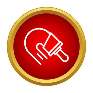 Scraper tool icon inside red circle Stock Illustration
