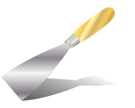 Scraper with wooden handle tool. Tool isolated on white background. Stock Illustration