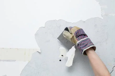 Scraping paint Stock-Fotos