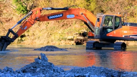 Scraping, Removing Topsoil Layer Of Water Stock Footage 122197388