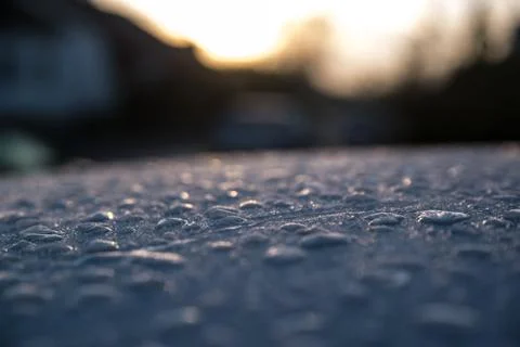 Scraping windscreen during winter Stock Photos