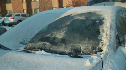 Scraping the Windshield Stock Footage 54710577