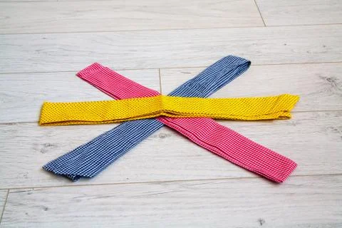 Scraps of colored tissue close up Stock Photos