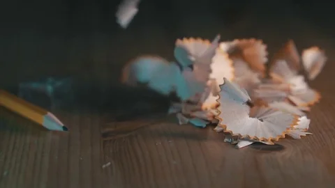 Scraps of pencils scatter Stock Footage 85321505
