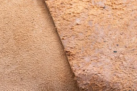 Scraps of rustic brown leather, for craft use Stock Photos
