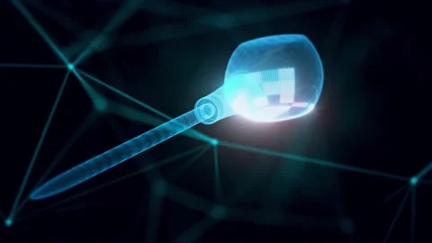 Scratch Awl hologram Close up 4k Stock Footage 148487053