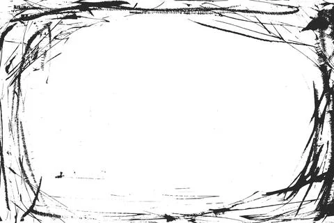 Scratch border with chaotic dust grunge with imperfection and old vignette Stock Illustration