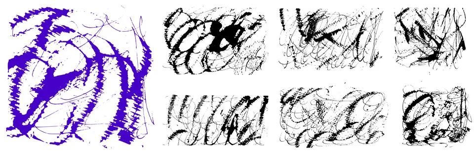 Scratch brush marks with messy ink texture and rough scribble strokes. Bold Stock Illustration