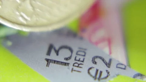 Scratch Card Close Up: Number 13,23 Stock Footage 75062904