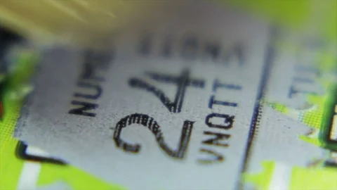 Scratch Card Close Up: Number 24,40 스톡 동영상 75070525