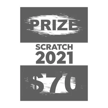 Scratch card elements. Lottery scratch and win game card background. Illustrazione stock