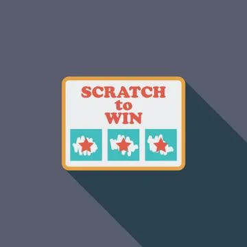 Scratch card flat icon Stock Illustration