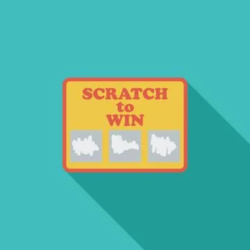 Scratch card flat icon Stock Illustration