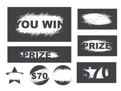 Scratch card game, scratch and win lottery. Lottery winning ticket and scratc Stock Illustration