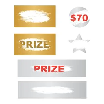 Scratch card game, scratch and win lottery. Lottery winning ticket and scratc Stockillustratie