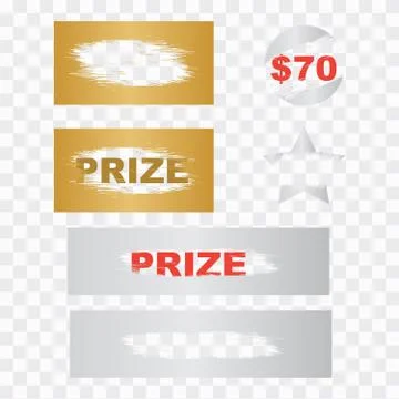 Scratch card game, scratch and win lottery. Lottery winning ticket and scratc Stockillustratie