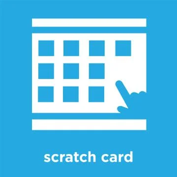 Scratch card icon isolated on blue background Stock Illustration