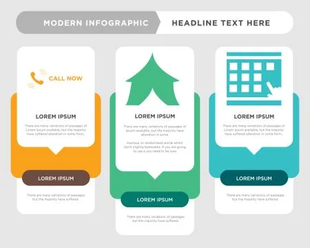 Scratch card, marquee, call now infographic Stock Illustration