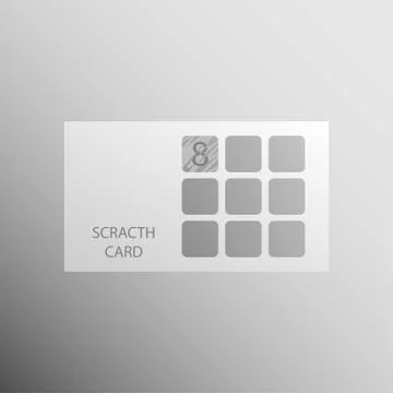 Scratch card mockup template, vector for web, print. Ilustração Stock