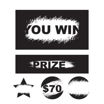 Scratch card win effect. Lottery cover for scratch card Stock Illustration