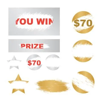 Scratch card win effect. Lottery cover for scratch card Stock Illustration
