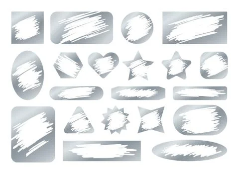 Scratch cards of different shape monochrome set isolated on white background Stock Illustration